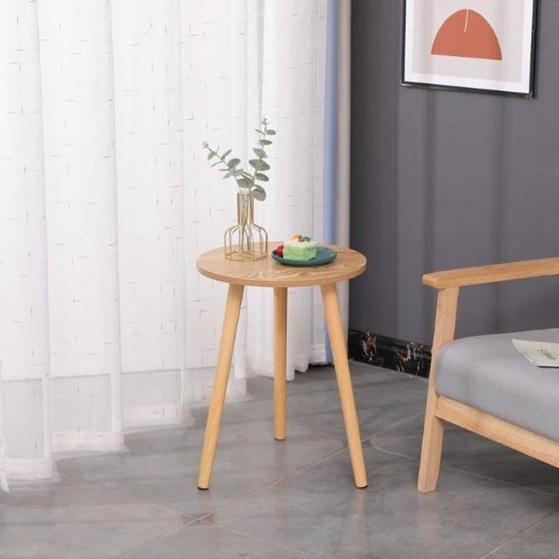 TATEE - Velador Mesa de Centro Madera Redonda Mesa redonda pequeña 40×40×52cm