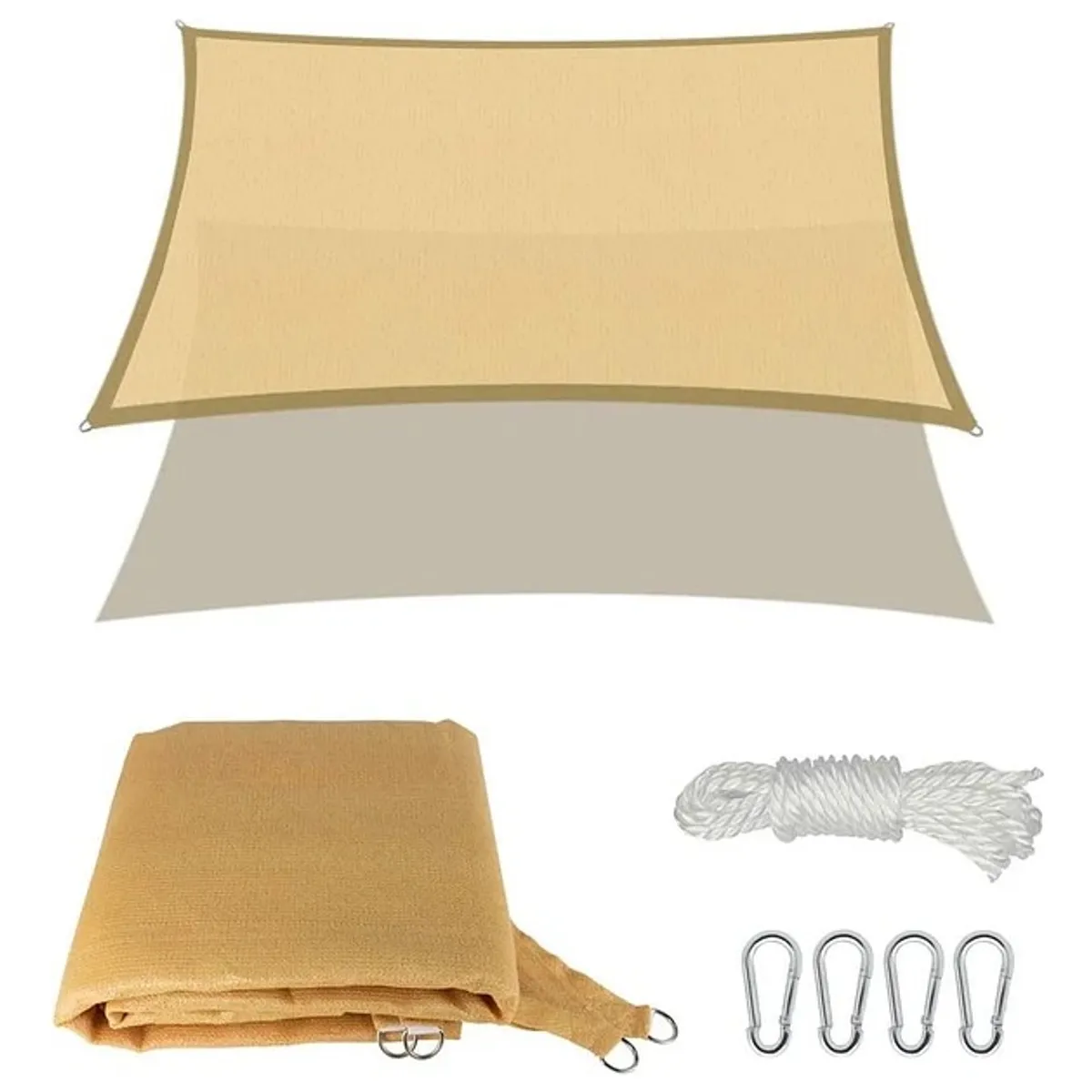 U BUY - Toldo Vela Sombreadora Malla Sombra 3x3 Rectangular Beige
