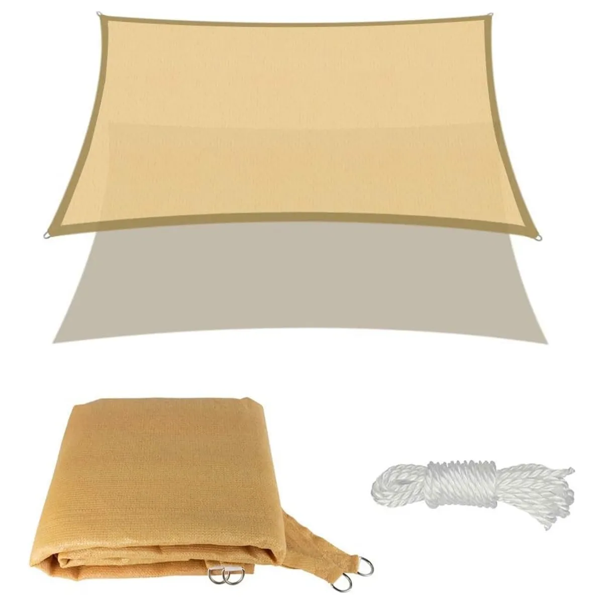 U BUY - Toldo Vela Sombreadora Malla Sombra 3x3 Rectangular Beige