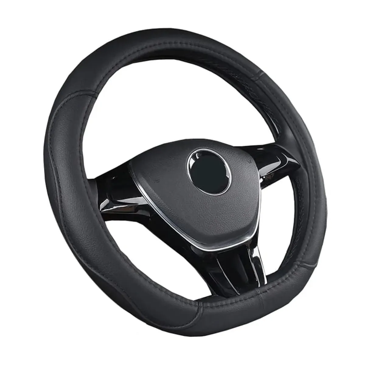 KUANGYE - Funda Volante De Coche Antideslizante Tipo D Negro 38cm