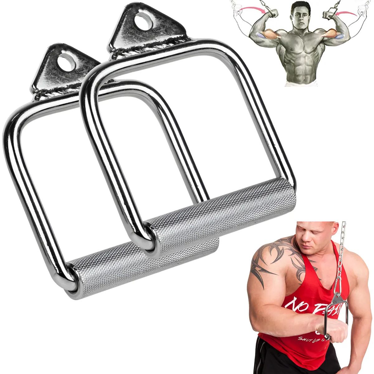KUANGYE - Manilla Simple Ejercicios Fitness par 2polea Gym Agarre