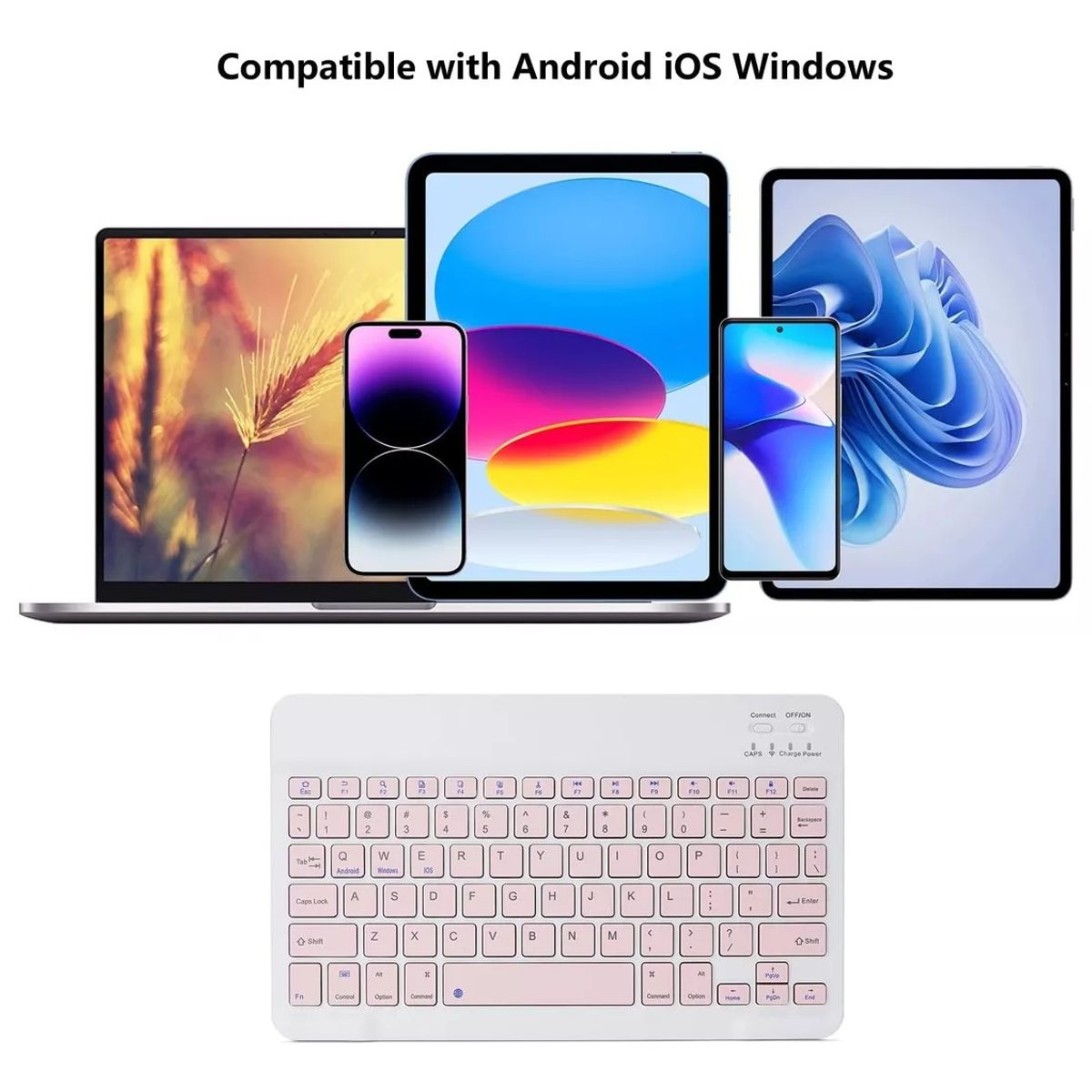 TATEE - Teclado Bluetooth Inalámbrico Español Para iPad Y Tableta rosa