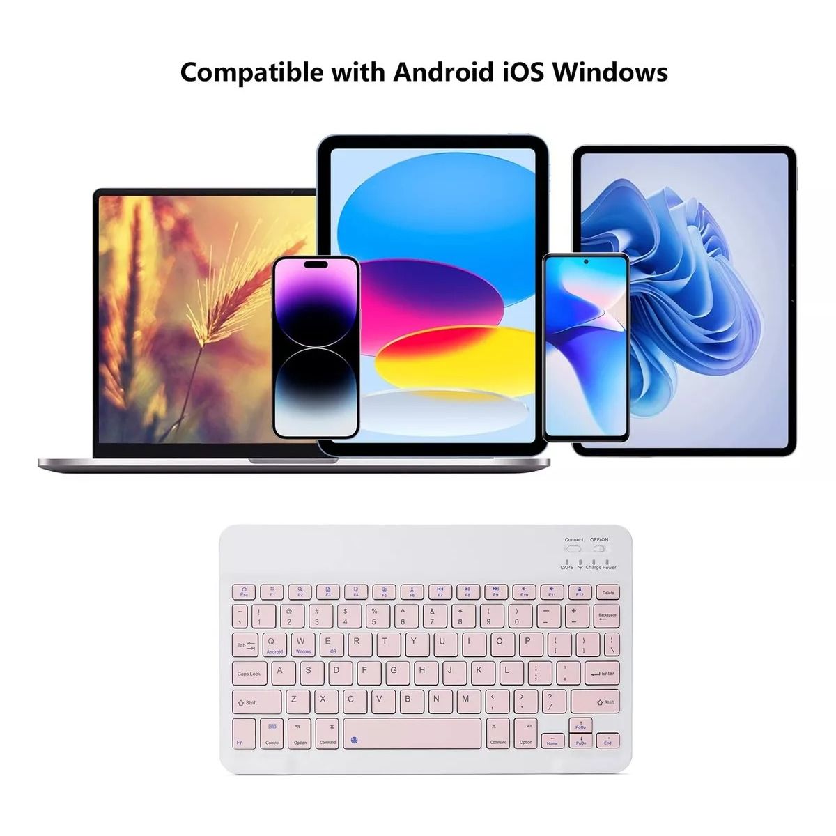 TATEE - Teclado Bluetooth Inalámbrico Español Para iPad Y Tableta rosa