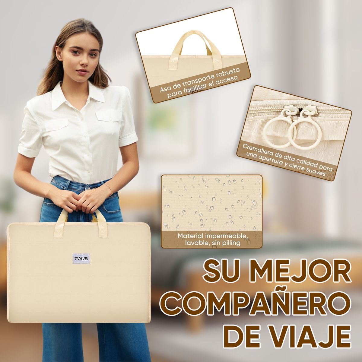 KOKILA - Set 7 Organizadores Maleta Viaje: Bolsas Ropa Zapatos