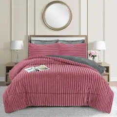 ANGELES DEL HOGAR - COBERTOR DE INVIERNO CON CHIPORRO DISEÑO LINEA 2 PLAZA ROSA