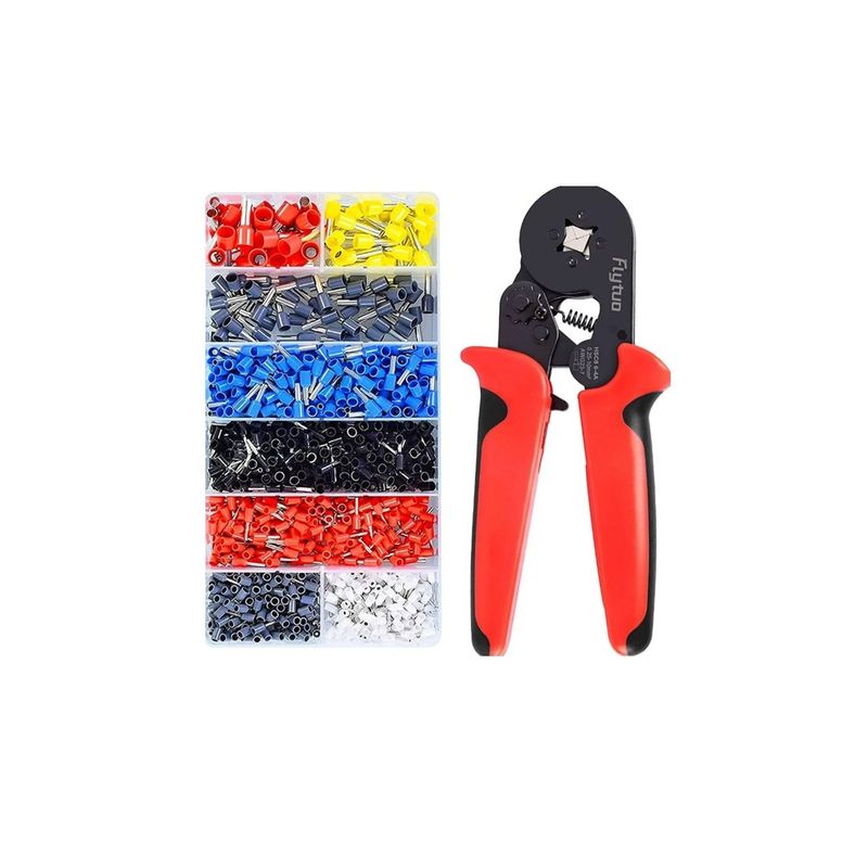 GENERICO - Kit De Alicate Crimpadora Terminal Ajustable 1200 Piezas