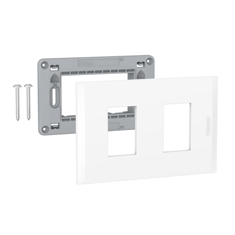 BTICINO - PLACA 1+1P  BLANCA CON SOPORTE 5S2EB02 Bticino