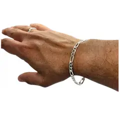 GENERICO - Pulsera Hombre Modelo Figaro Plata Italiana 925 - 6 mm