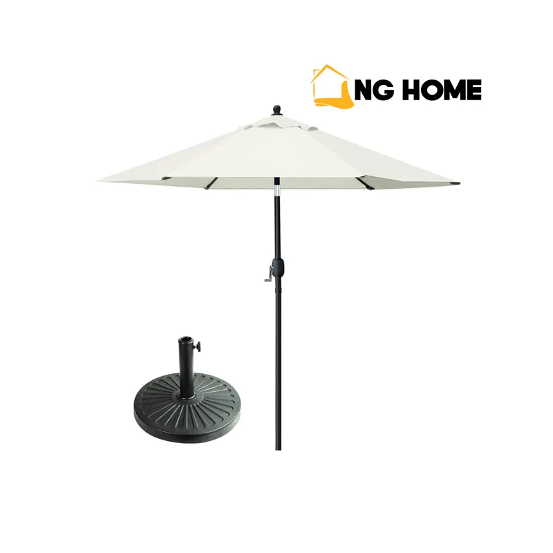 GENERICO - Quitasol Blanco 3m con quiebre incluye base  Ng Home