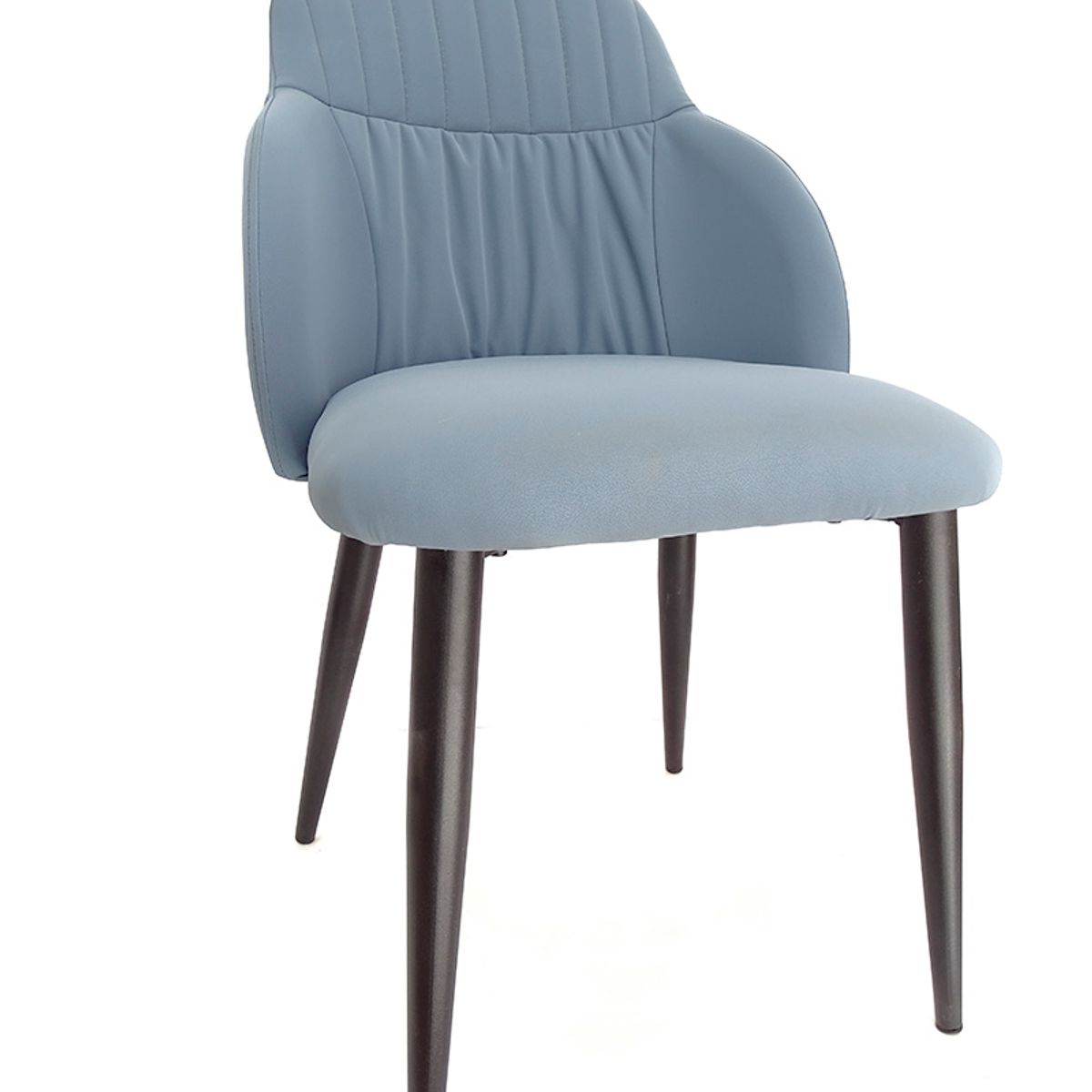 GENERICO - Sitial Gris De Ecocuero Con Patas Negras De Metal