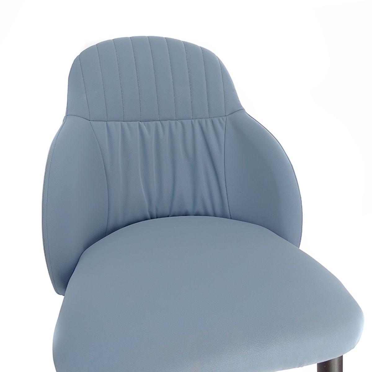 GENERICO - Sitial Gris De Ecocuero Con Patas Negras De Metal