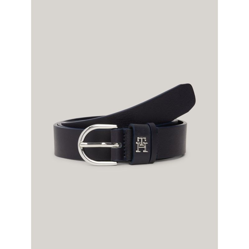 TOMMY HILFIGER - Cinturón Essential Effortless De Cuero Negro Tommy Hilfiger