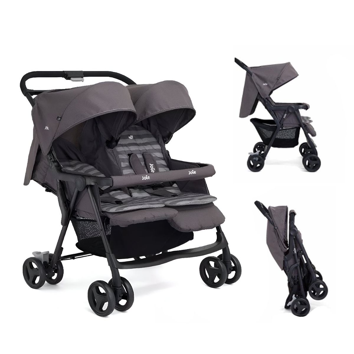 JOIE - Coche Paseo Doble Aire Twin Dark Pewter Joie