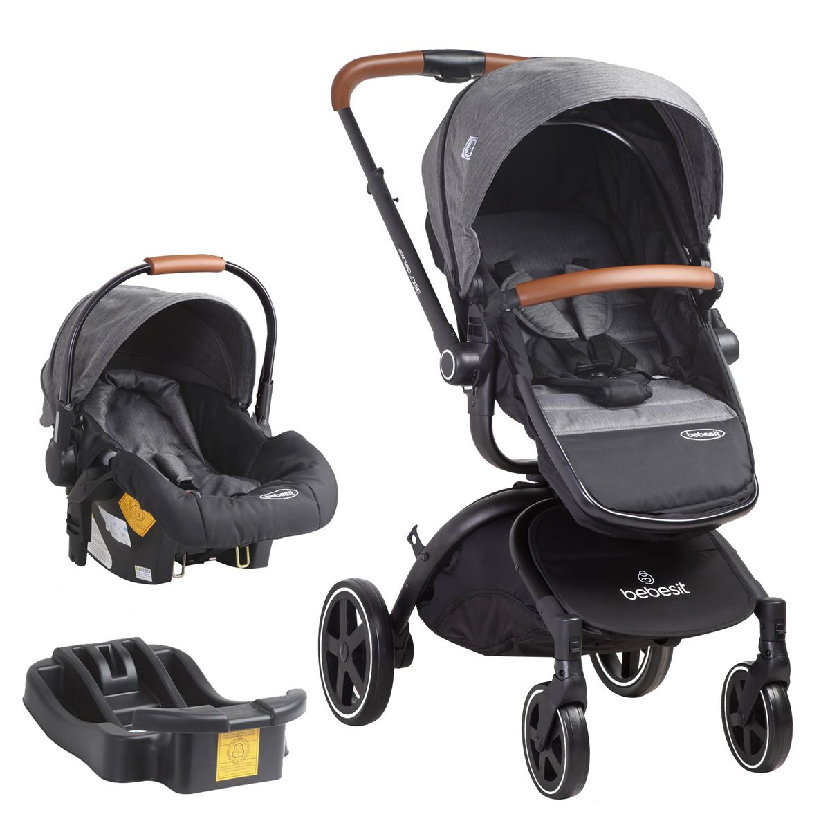 BEBESIT - Coche Travel System Deluxe 360° SX Gris