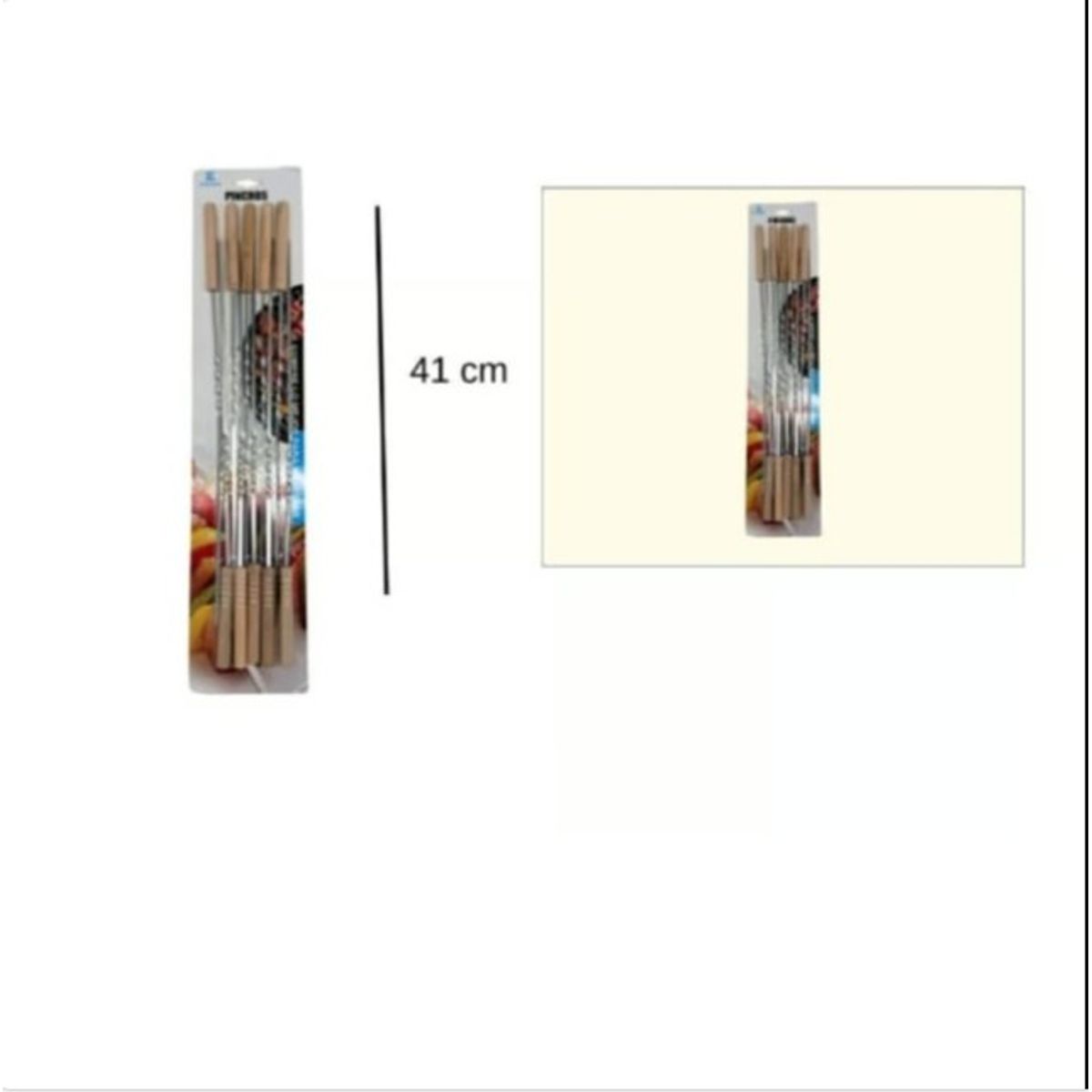 GENERICO - Pinchos Para Barbacoa Parilla Asado Acero BBQ 41Cm