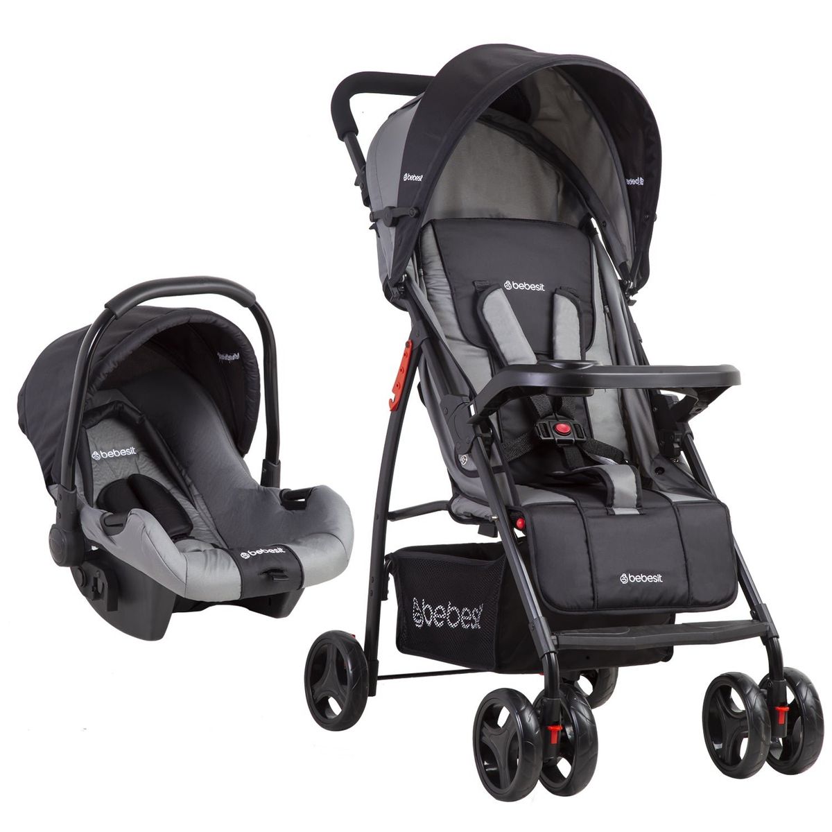 BEBESIT - Coche Travel System Summer Gris