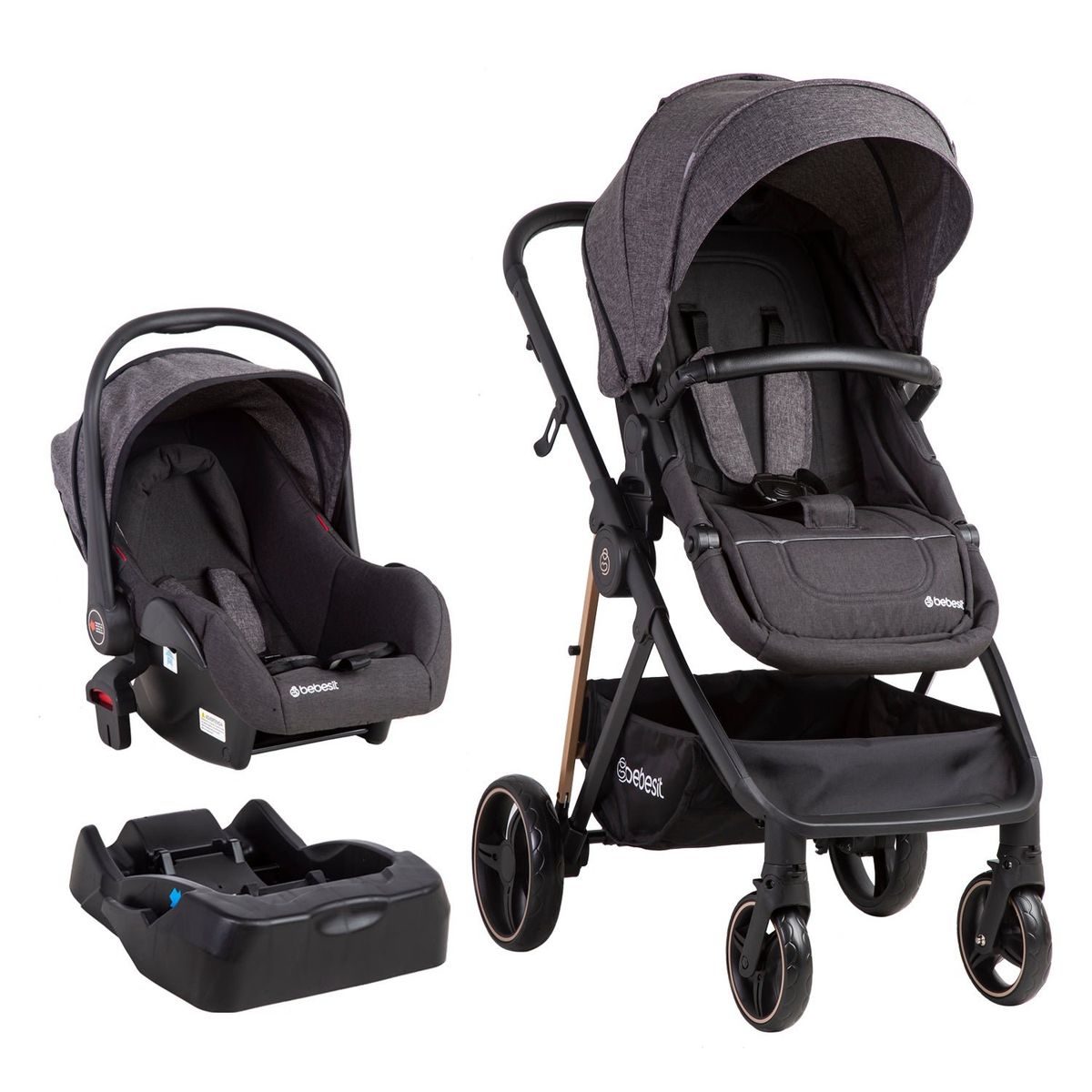 BEBESIT - Coche Travel System Cosmos Negro