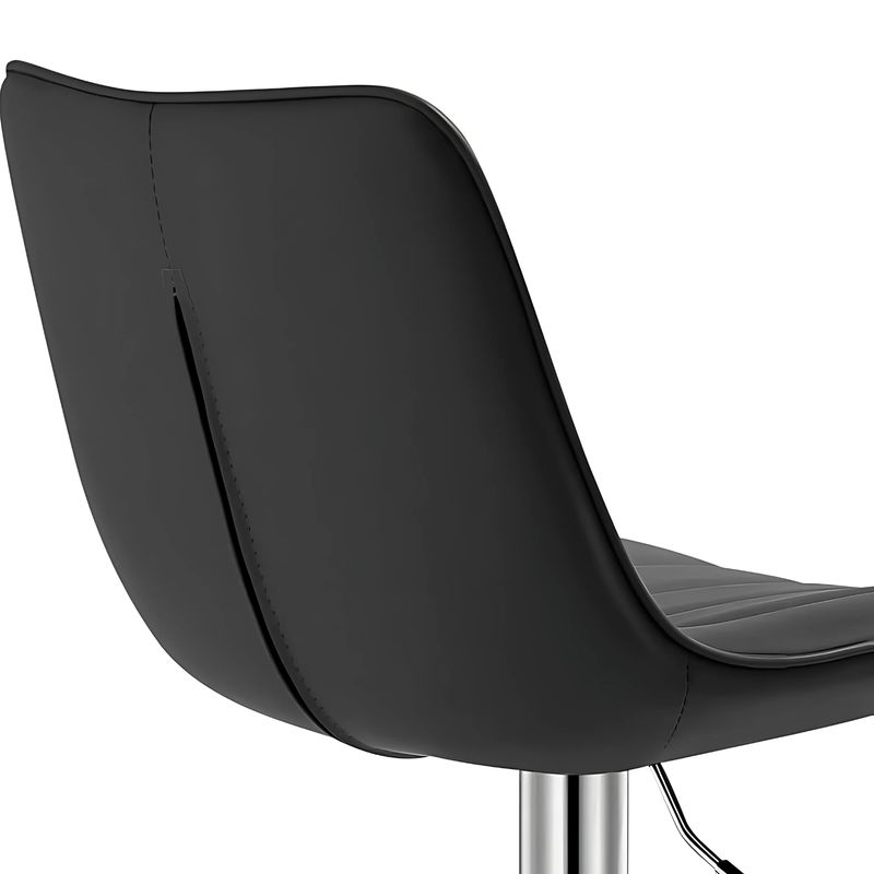 GENERICO - Pack x4 Silla Bar Verona Altura Ajustable con Reposapiés Negro