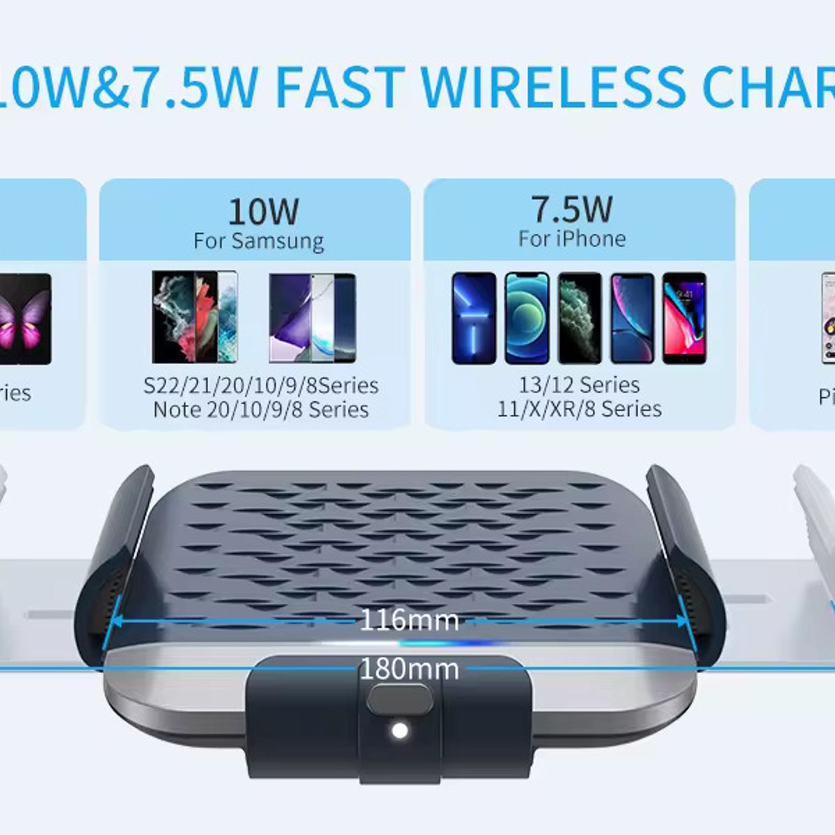 KUULAA - Cargador Inalámbrico Para Samsung Carga Rápida 15w Para Auto