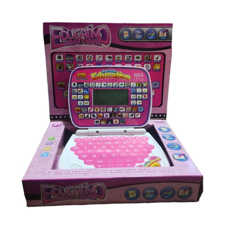 GENERICO - Mini computador Para Niños Pc Educativo color rosado