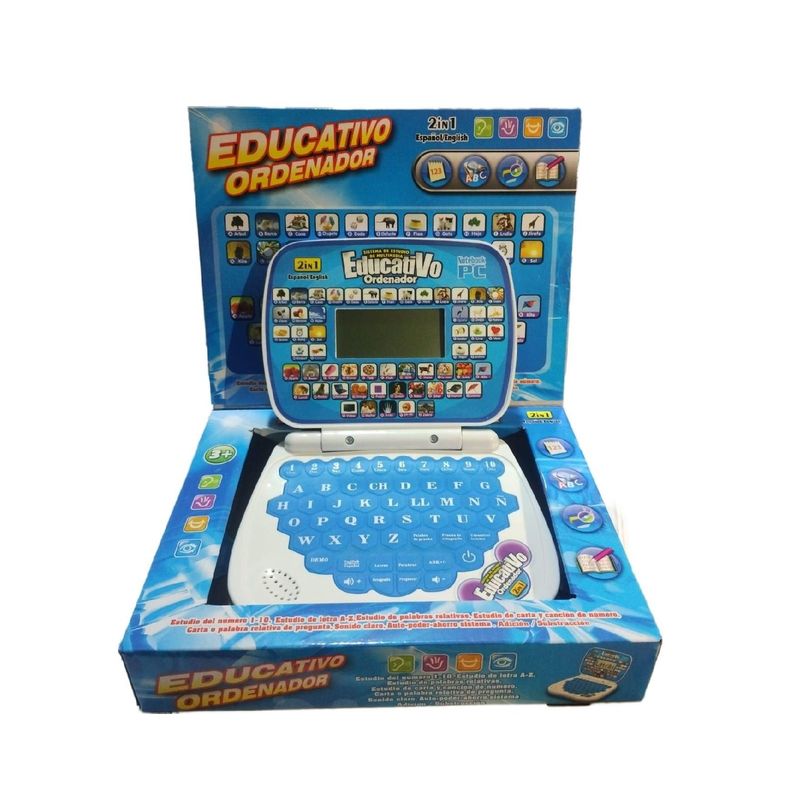 GENERICO - Mini computador Para Niños Pc Educativo color celeste