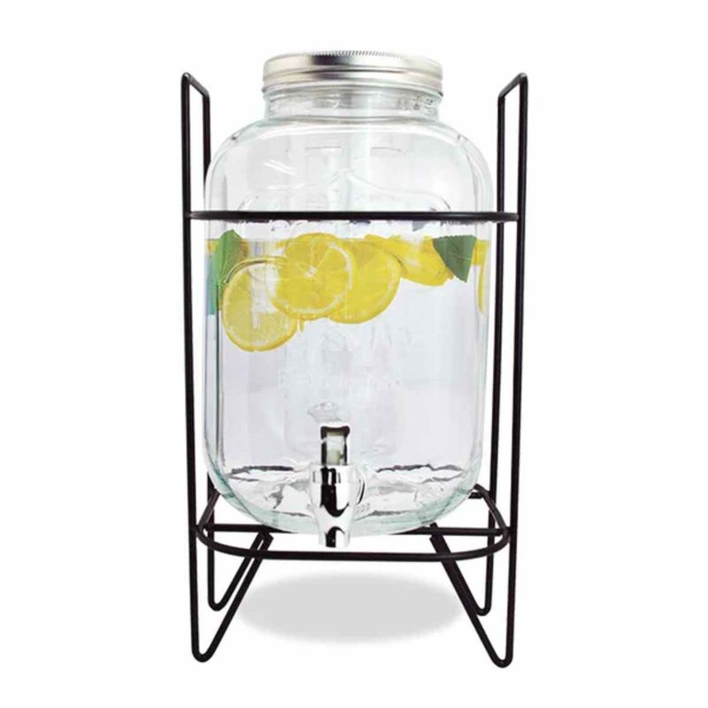 OEM - Dispensador Vidrio Jugo Agua Stand Metalico 5 Litros
