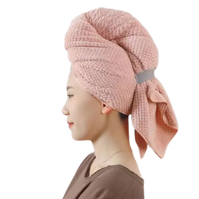 GENERICO - Toalla Secado De Pelo Súper Absorbente Microfibra Coral 60x105 Cm
