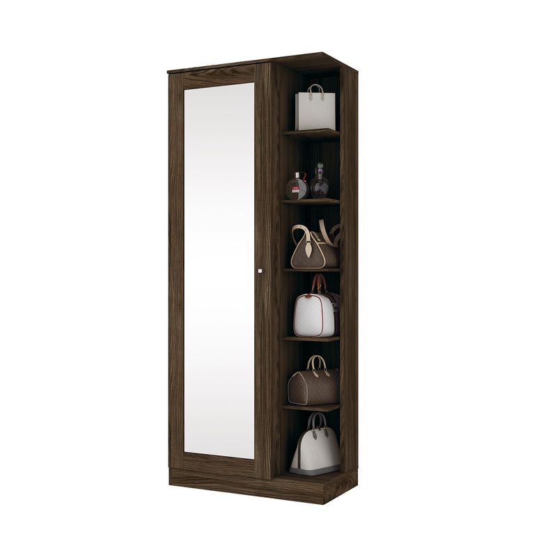 HOME MOBILI - Zapatero Chloe 1 Puerta Espejo Moca