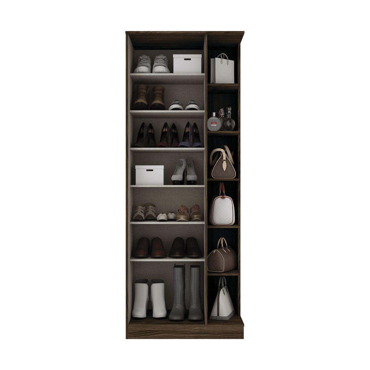 HOME MOBILI - Zapatero Chloe 1 Puerta Espejo Moca