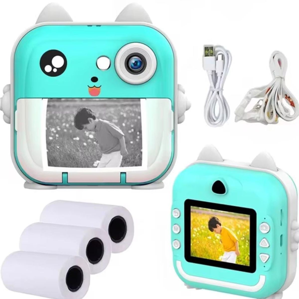 OEM - CAMARA FOTOGRAFICA PARA NIÑOS CON IMPRESION INSTANTANEA AZUL