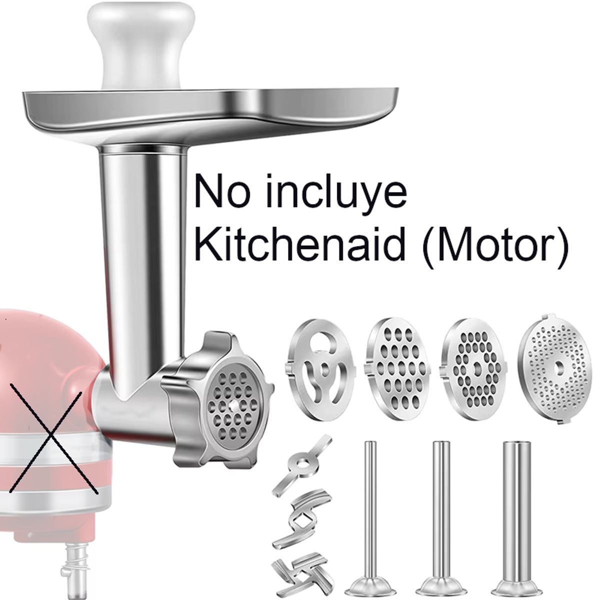 GENERICO - Accesorio Moler Embutir Carne Kitchenaid Acero Inoxidable Alternativo