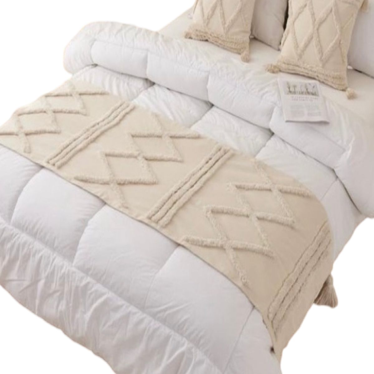 GENERICO - SET DE PIECERA MAS 2 FUNDAS BOHO ELEGANTES