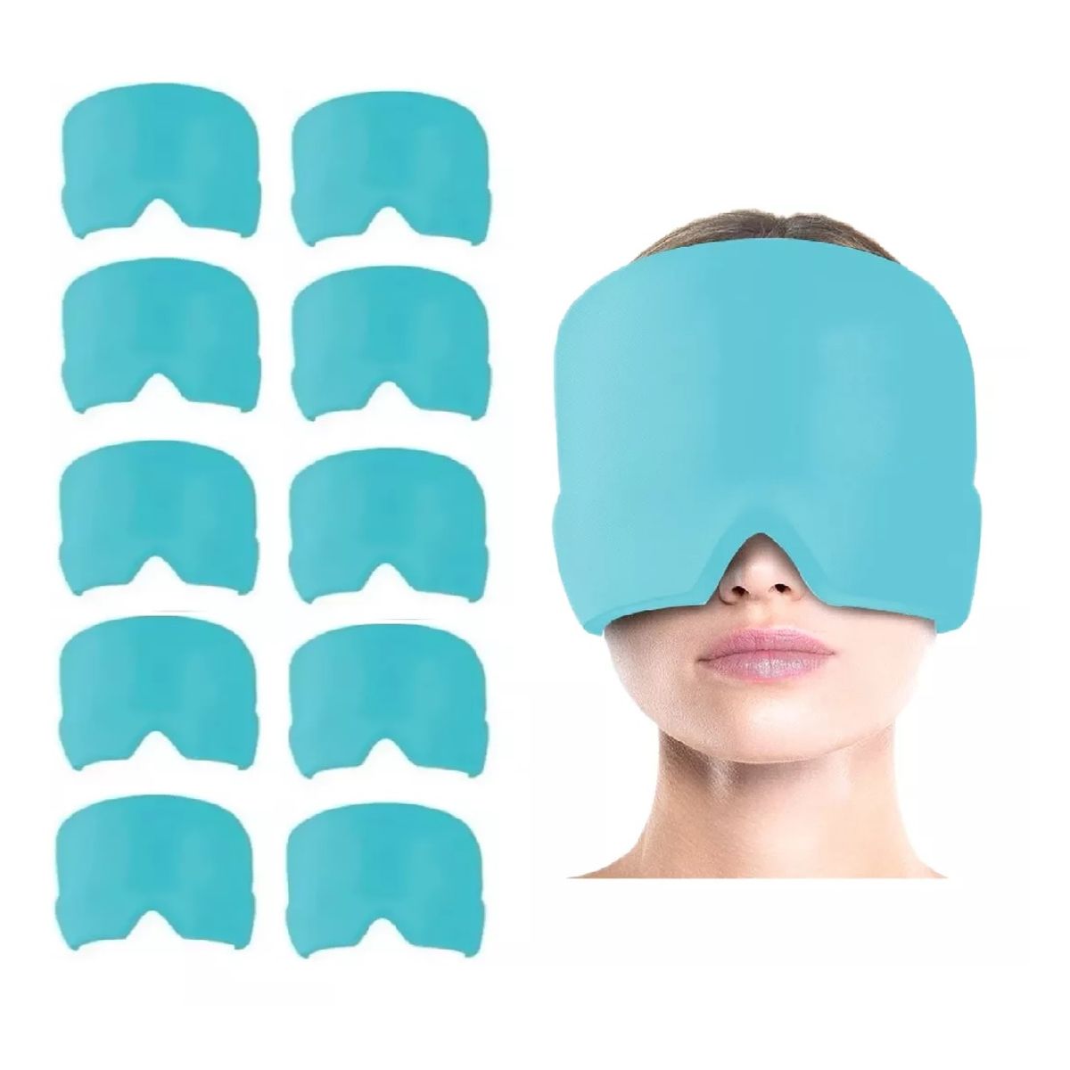 GENERICO - Packx10 Gorro Gel Alivio De Migraña Frío Calor Color Celeste