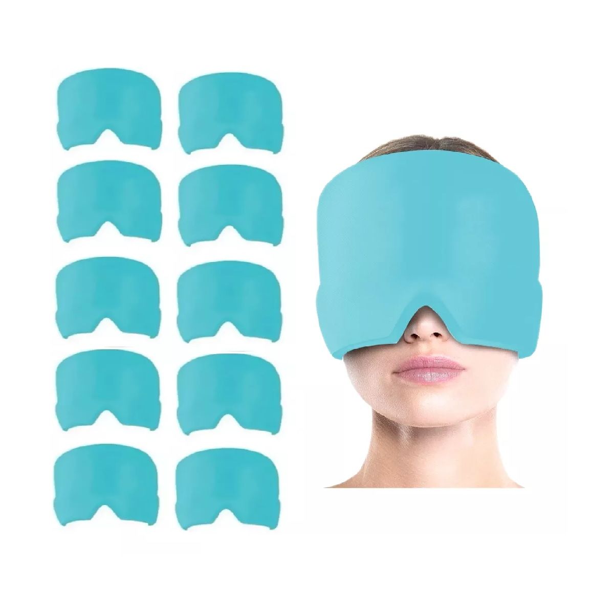 GENERICO - Packx10 Gorro Gel Alivio De Migraña Frío Calor Color Celeste
