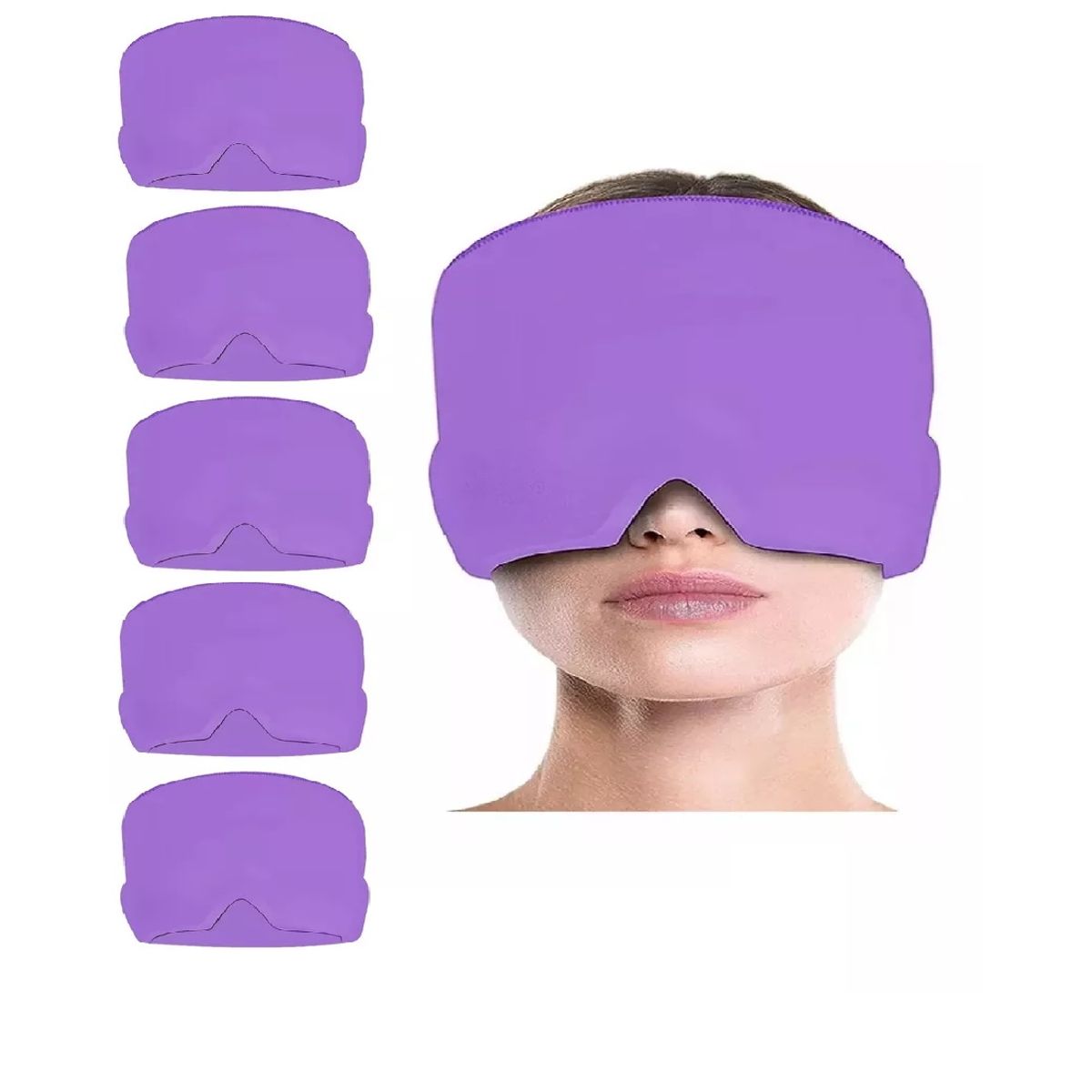 GENERICO - Pack X5 Gorro Gel Alivio De Migraña Frío Calor Color Morado