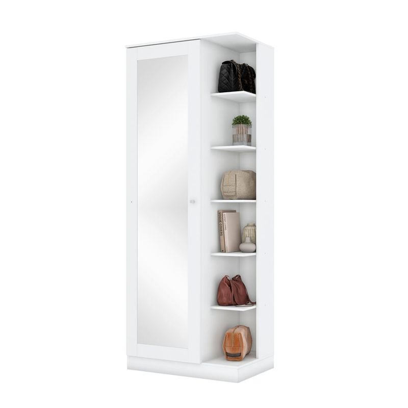 HOME MOBILI - Zapatero Chloe 1 Puerta Espejo Blanco