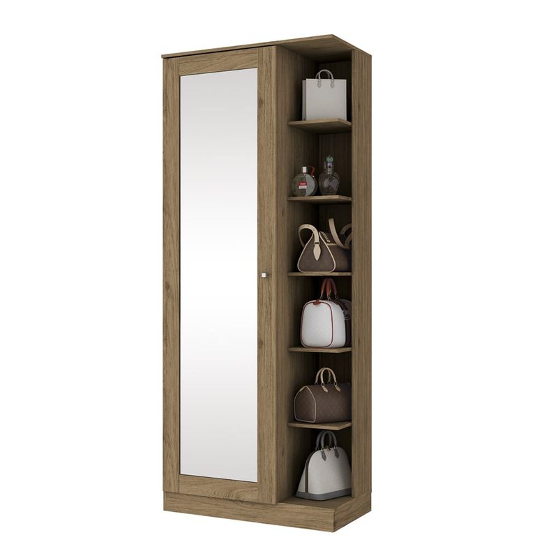HOME MOBILI - Zapatero Chloe 1 Puerta Espejo Rustico