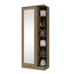 HOME MOBILI - Zapatero Chloe 1 Puerta Espejo Rustico