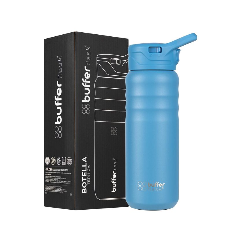 BUFFER FLASK - Termo Botella Termica Buffer 700ml Botella Agua Acero Inox - Azul