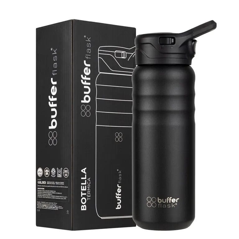 Termo Botella Termica Buffer 700ml Botella Agua - Negro