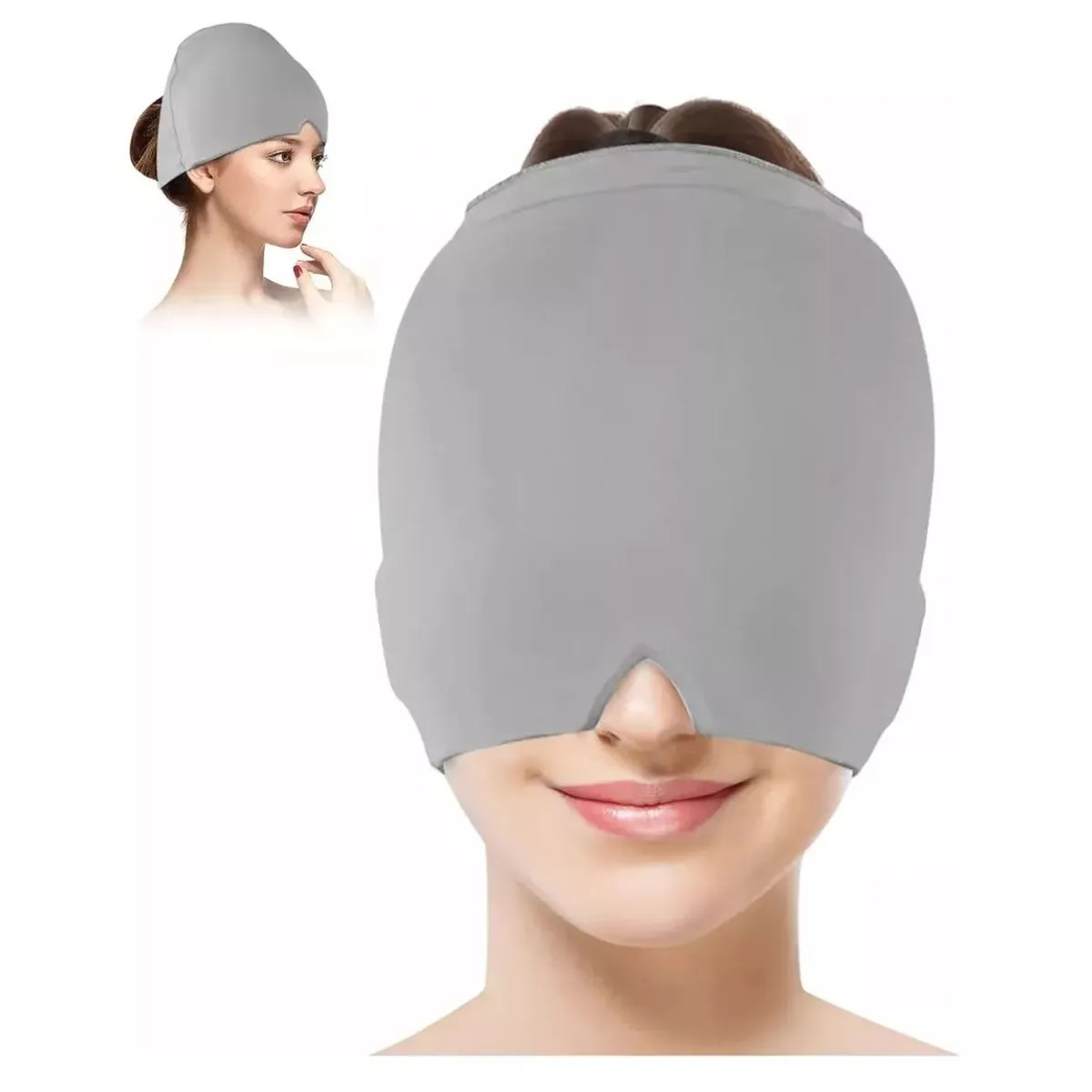 GENERICO - Pack X10 Gorro Gel Alivio De Migraña Frío Calor Color Gris