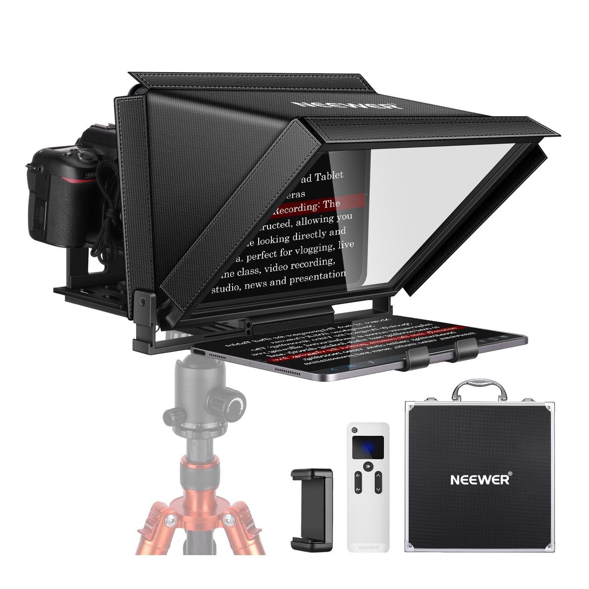 NEEWER - X12 Teleprompter Con Remoto Para iPad Tablet Celular Cámara