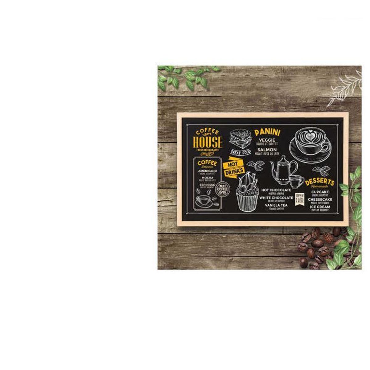 GENERICO - Pizarra Negra Madera 50x40cm