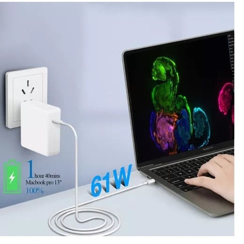 DM - CARGADOR APPLE 203V 3A 61W TYPE C CARGA RAPIDO