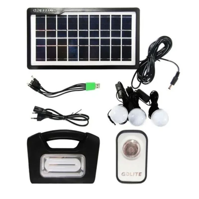 GENERICO - Kit Solar De Emergencia 3 Ampolletas + Carga USB
