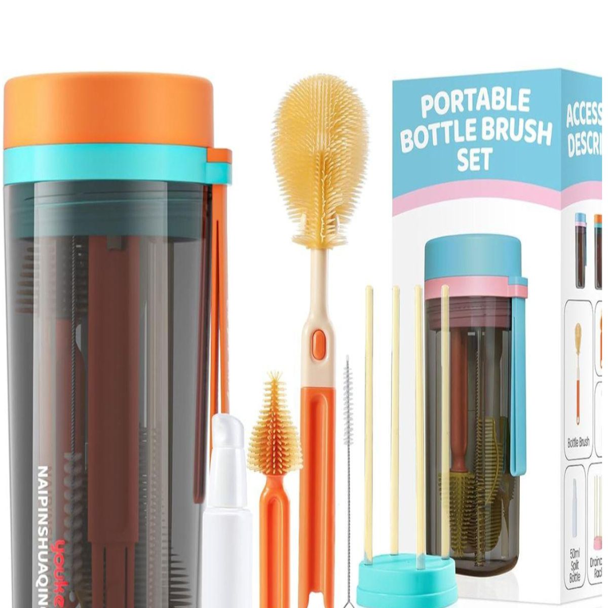 GENERICO - Set De Limpieza Cepillos Portátil Para Mamaderas Biberones