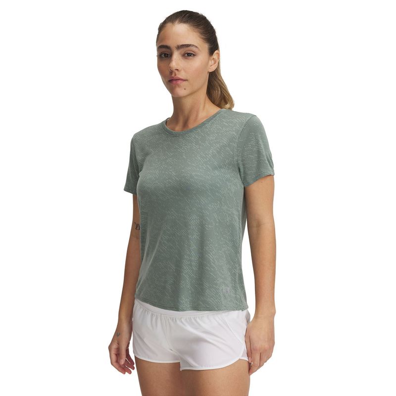 UNDER ARMOUR - Polera Manga Corta Ua Launch Camo Verde Para Mujer UNDER ARMOUR.-