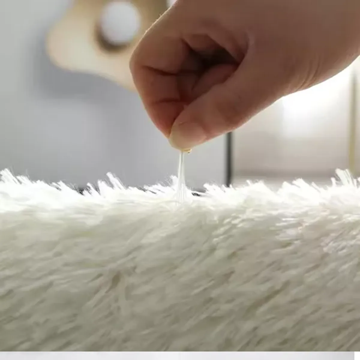 GENERICO - Alfombra Peluda Living Hogar color Azul Jaspeado