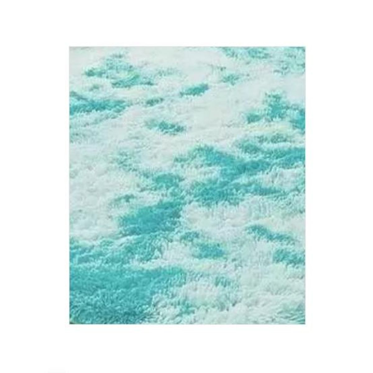 GENERICO - Alfombra Peluda Grande color Turquesa Jaspeado