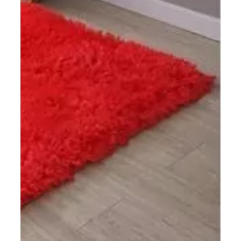 GENERICO - Alfombra Peluda Grande color Rojo